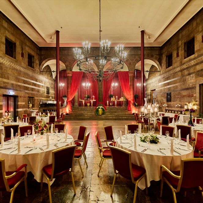 Hochzeitsambiente im Caruso Rotes Hochzeitsambiente im Caruso in der Stadthalle Mülheim